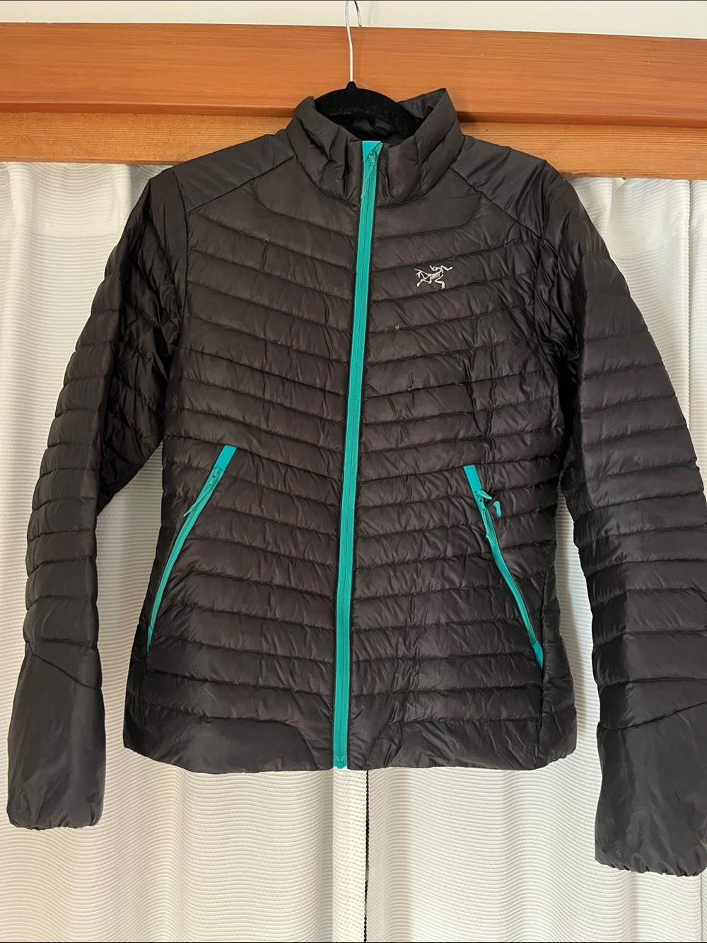 Arc'teryx Cerium SL Black Jacket with Teal Zippers